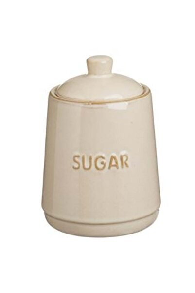 OEM Beige Ceramic Container with Lid for Sugar 630 ml