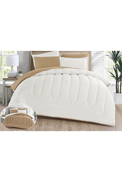 Red Rose Double bed comforter set with a hotel-style design, plain and revers...