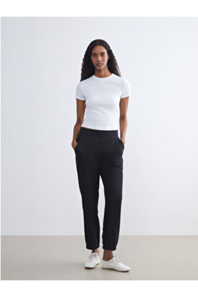 LC Waikiki M1 Sezon Black Women's Jogger Pants Sweatpants with Elastic Waist