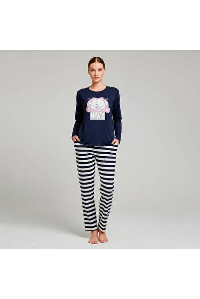 levanapajamas Levana Cartoon Pajamas - Navy Blue Long Sleeves