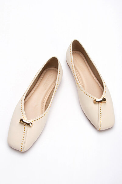 Miss Mitto Women's Beige Suede Stylish Stitched Patterned Flat Heeled Comfort...