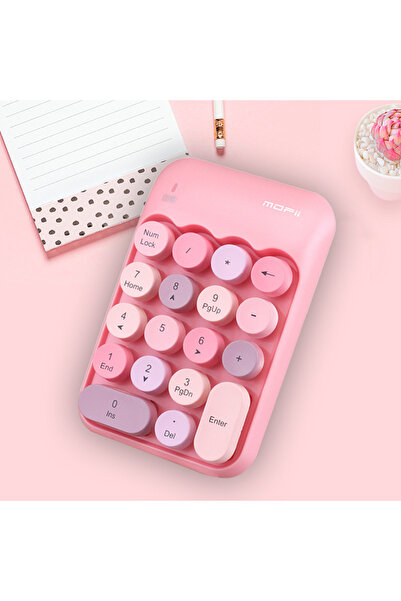 Zilvana Klyvera MOFii Kablosuz Sayısal Tuş Takımı USB Alıcılı Numpad Pembe Siyah