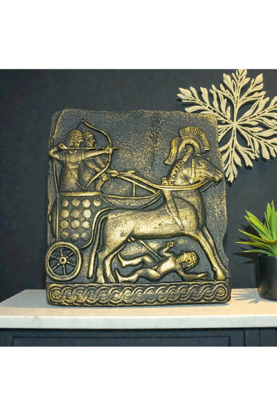 THE BOHEMM Parlak Altın Siyah Renkli At Antik Mısır Tableti Dekor