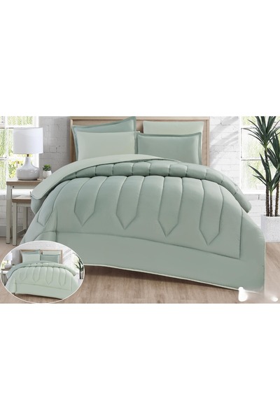 Red Rose Double bed comforter set with a hotel-style design, plain and revers...