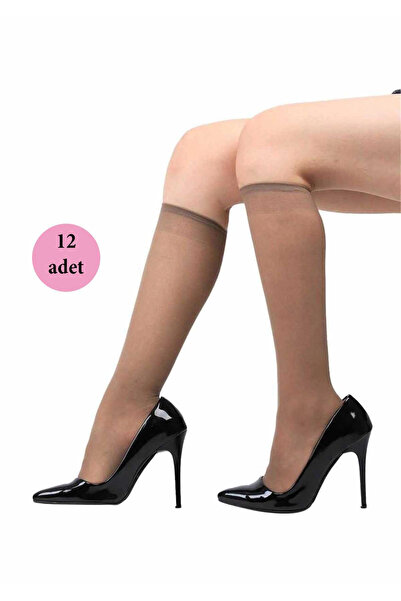 ALFA AKSESUAR 03 12 Pieces Medium Thick Knee Socks 40 Denier 86 Mink