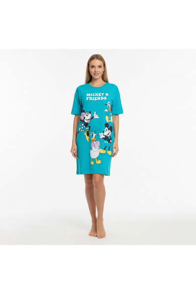 levanapajamas Levana Cartoon Nightshirt - Turquoise (Mickey & Friends)