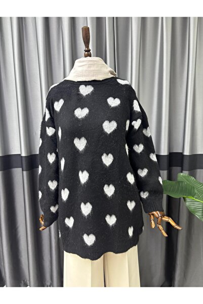 moda acar Heart knitted sweater