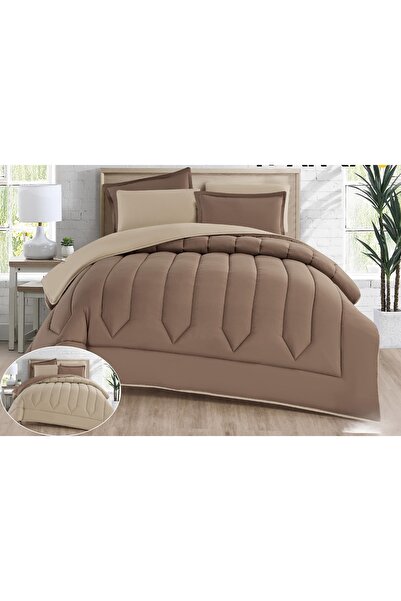 Red Rose Double bed comforter set with a hotel-style design, plain and revers...