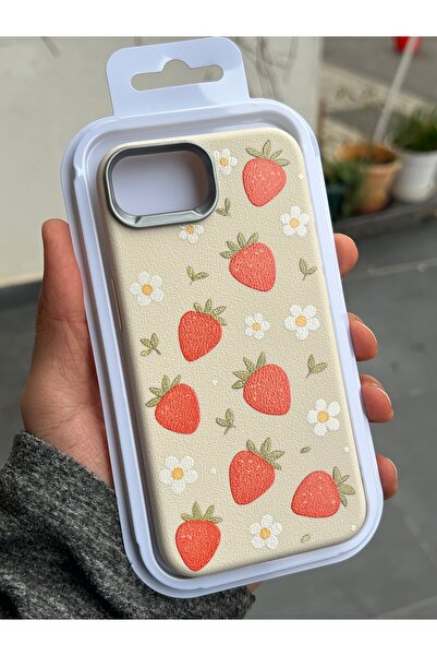 EDELFU iPhone 16E uyumlu - Krem Tırtıklı Silikon Kapak Parlak Sevimli Baskılı...