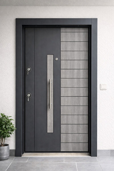 KÜÇÜKLER HOME Modern Çelik Kapı 105x205 – 90–105 cm Genişlik / 200–210 cm Yük...