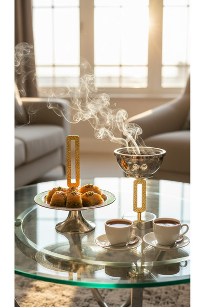 Generic Elegant design candy and nut holder set with incense burner