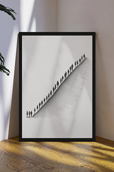 Cadran Soyut Temalı Çerceve Görünümlü Mdf Tablo