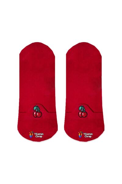 Limmon Store Cherry Embroidered Booties Socks