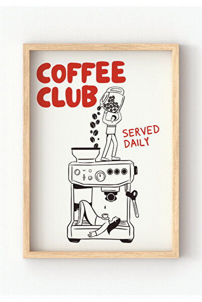 MIOVI WORKS Served Daily | Çerçeveli Modern Minimal Coffee Mutfak Duvar Dekor...