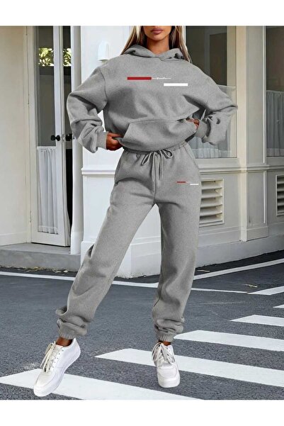 DİVİN 3-Strap Fleece Hoodie Set – Modern and Comfortable Street Style