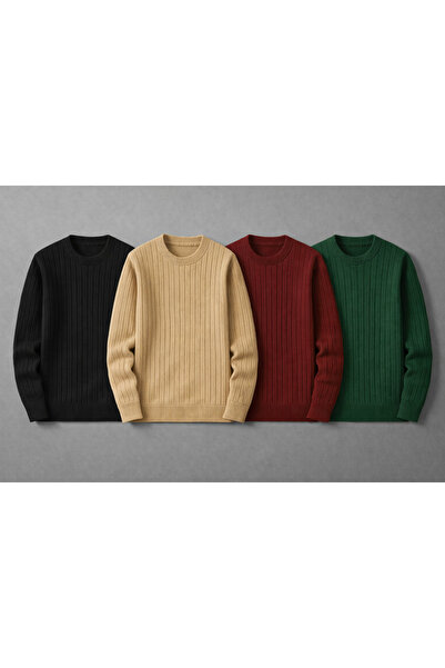 OTAKU Set de din material subțire pulovere tricotate pentru bărbați – Textură...