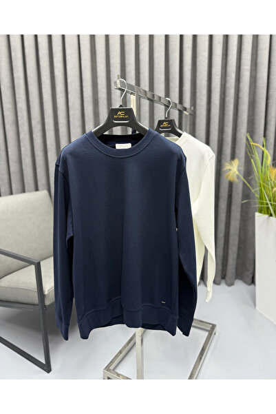 Avni Ceylan Men's Premium Steel Knit Crew Neck Knitwear Basic Sweatshirt