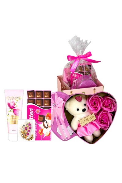 velve Pachet Tenderness,brosa,crema de maini,cutie metalica cu trandafiri din...