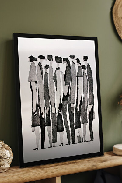 Cadran Soyut Temalı Çerceve Görünümlü Mdf Tablo