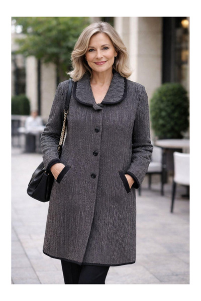 BERNEO Mother Thick Knitwear Jacket Collar Premium Coat