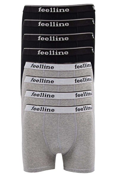 Mestore 8 قطع بوكسر رجالي من Feelline باللونين الأسود والرمادي من القطن الليك...