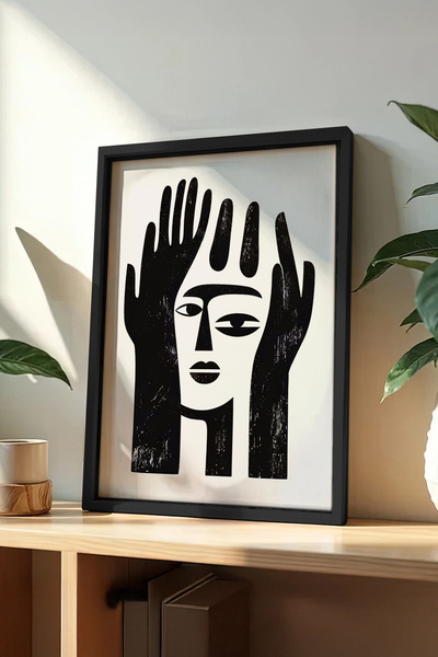 Cadran Soyut Temalı Çerceve Görünümlü Mdf Tablo