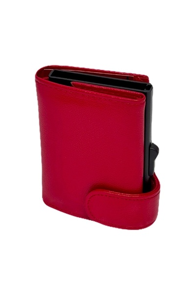 HASSION Unisex genuine Leather Card Holder , 9x7x2cm, Red
