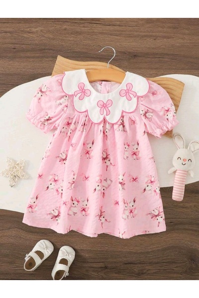 OEM Pink dress with Printed 2-3 years, 92-98 cm