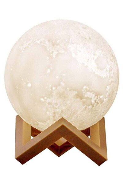 AZOZ MERCHLY 3D Printed Moon Night Lamp White 12cm
