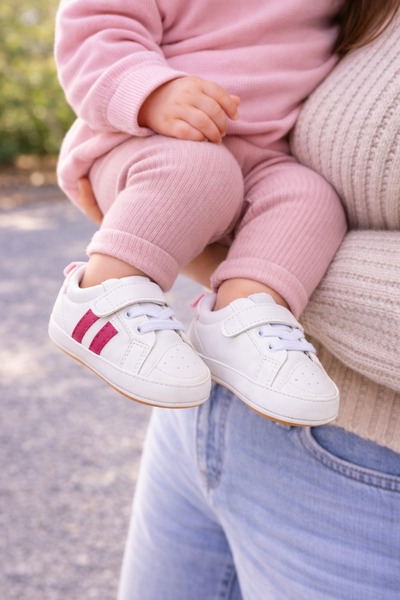 Bebelul Бебешки маратонки с райета РОЗОВИ цикламени