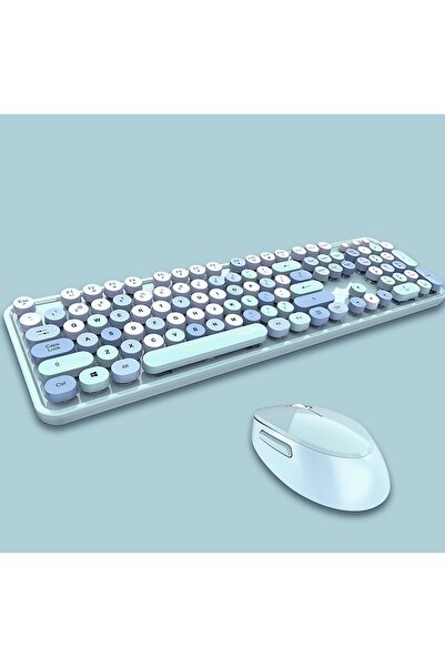 SepeteGelsin Mofii Sweet Mavi Kablosuz Klavye Mause Set