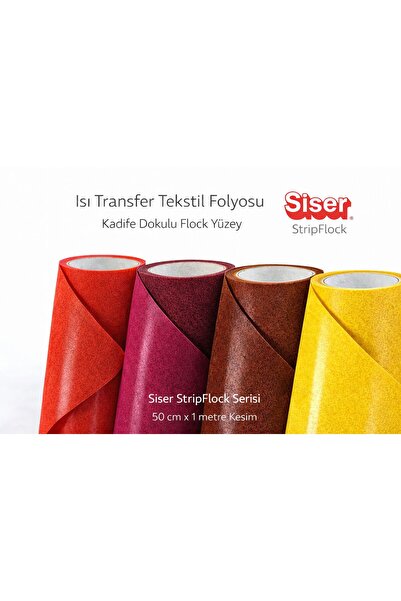 Siser StripFlock Tekstil Folyosu Isı Transfer- KADİFE DOKU - 50cm x 1m (Renk ...