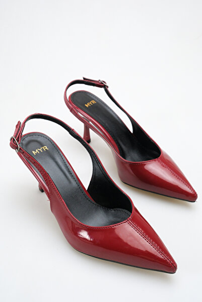 meyra'nın ayakkabıları Women's Pointed Toe Stitched Detailed Heeled Shoes Bur...