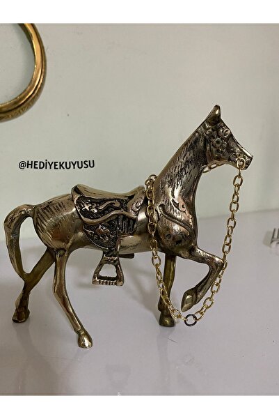 hediye PİRİNÇ DÖKÜM AT BİBLOSU HEDİYELİK EŞYA EV OFİS DEKORU SARI PİRİNÇ