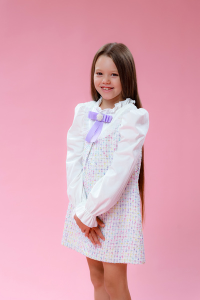 kiddos.ro Rochie fete tweed cu maneci bufante si funda, Charm