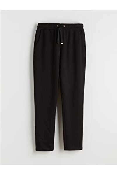 LC Waikiki M1 Sezon Black Soft Touch Women's Sweatpants with Elastic Waist