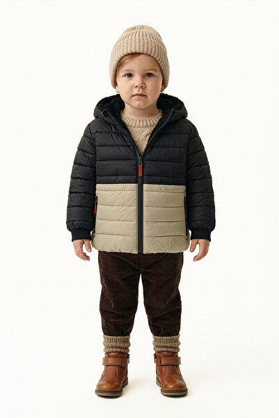 D1fference ERKEK-KIZ Bebek ve Çocuk Şişme Mont Su ve Rüzgar Geçirmez Kürk Ast...