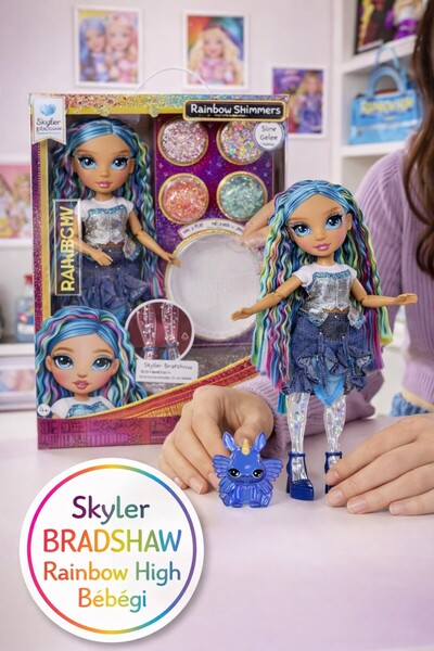 TOYFEST Rainbow High Skyler BRADSHAW Rainbow Shimmers Slime Kitli 28 Cm Bebek...