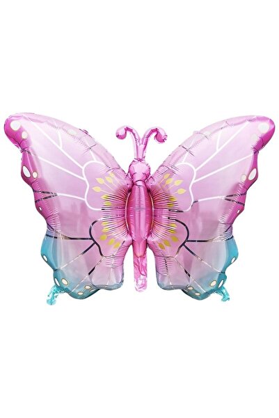 Party City Pembe Mavi Kelebek Folyo Balon 79x52 cm | Doğum Günü & Parti Süsle...