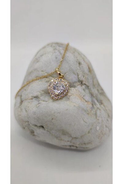 staınless steel Çelik Gold Kalpli Kolye