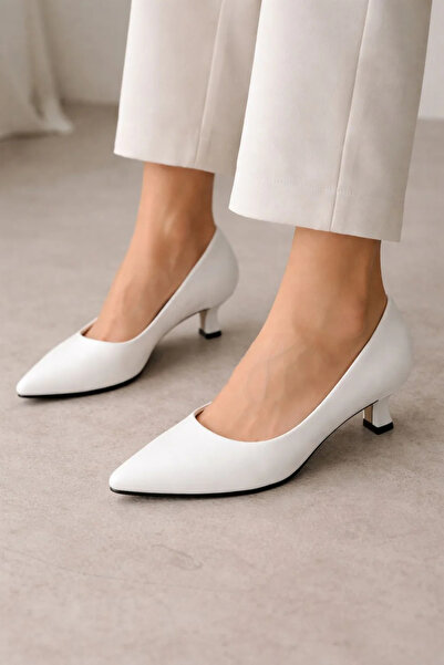 YadeGrande Diva Women's Large Size (41-42-43) White Leather 3 cm Champagne Mi...