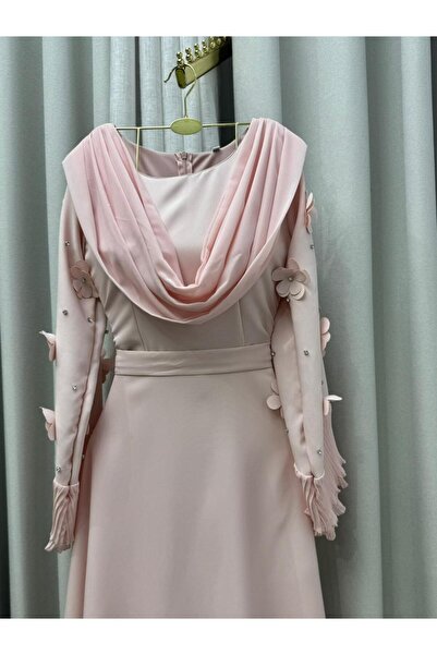 AMASEA Pink crepe long-sleeved dress