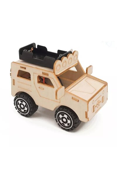 TeTea Jucarie Educationala Tetea, Kit lemn STEM, masinuta Jeep