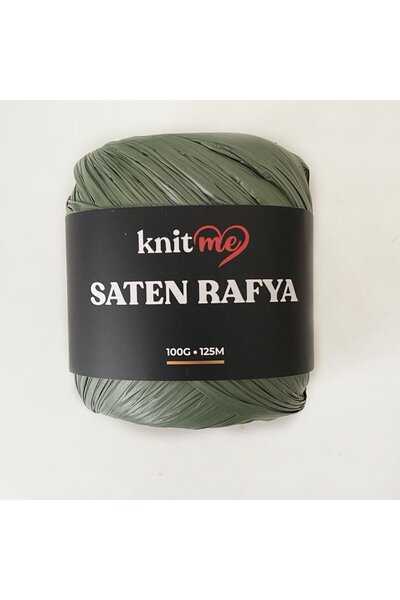 knitme Knit Me Saten Rafya-Raffia İplik 100 Gr Haki