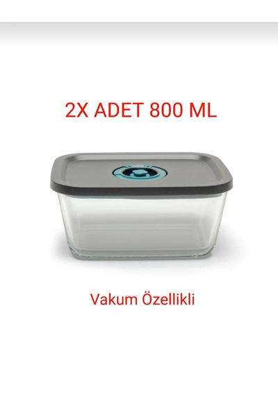 Bigatti Norris 2 (Two) Pieces 800 ml Glass Storage Container with Vacuum Feature