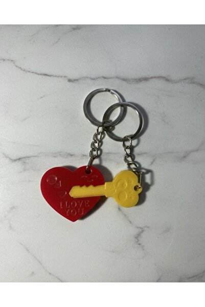 Ferdali Special Double Keychain Set for Lovers - with Heart and Key Figures