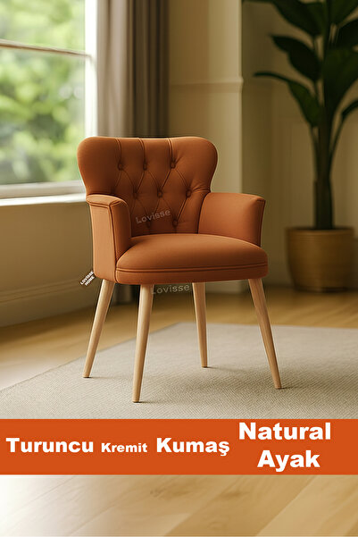 LOVİSSE HOME Turuncu Kiremit Diva Berjer Tekli Koltuk Ev, Ofis– Bekleme koltu...