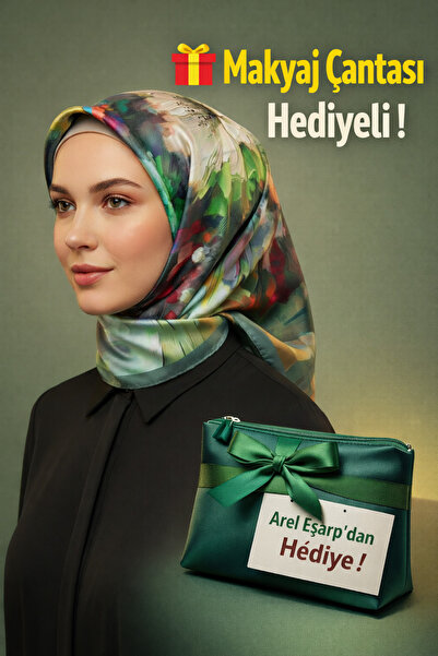 Picasso Silk-Look Emerald Green Crystal Scarf – Twill Stylish Design 90X90