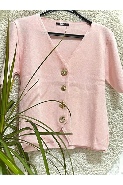 STL Düğme Detaylı Kısa Yelek (Triko)