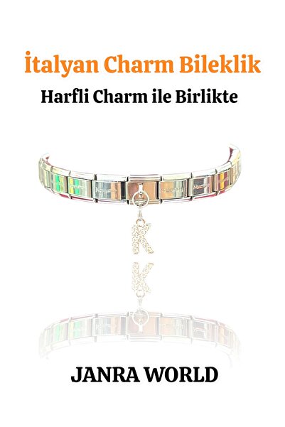 JANRA WORLD سوار إيطالي الطراز - مصنوع من الفولاذ المقاوم للصدأ، يناسب جميع ا...